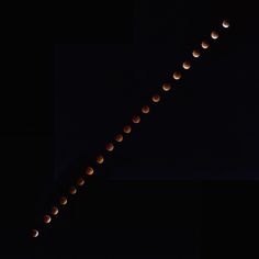 a long line of eclipses in the dark sky