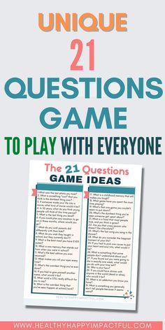 the 21 questions to play with everyone game ideas