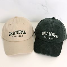 With an array of exquisite designs, our personalized hats bring you a wide range of choices. You can print the names of your family members, pictures and texts you want to express to make your hat more unique. Having your name or picture engraved on the hat is also a great way to show your heart and take a record of your sincere and lasting love. Crafted with attention to detail and using high quality materials, our hats also provide durability and the utmost comfort. This will be a great gift for Mother's Day, Father's Day, Christmas, or any special day! Customer Aesthetic, Grandpa Pregnancy Announcement, Gift For New Grandma, Grandma Pregnancy Announcement, Vintage Baseball Hat, Gifts For New Grandma, Vintage Baseball Hats, Bachelorette Hats, Custom Embroidered Hats