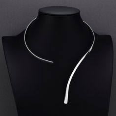 sterling silver open front choker necklace Trendy Silver Choker For Formal Occasions, Trendy Silver Formal Choker, Modern Party Choker, Modern Clavicle Chain Necklace Choker, Minimalist Clavicle Chain Choker For Formal Occasions, Modern Clavicle Chain Choker Necklace, Chic Silver Choker With Clavicle Chain, Chic Silver Clavicle Chain Choker, Minimalist Formal Choker With Clavicle Chain