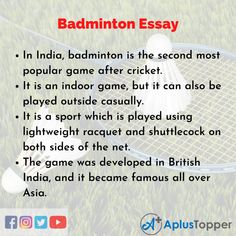 badminton racket and ball in the grass with caption that says badminton is the second most popular game after cricket