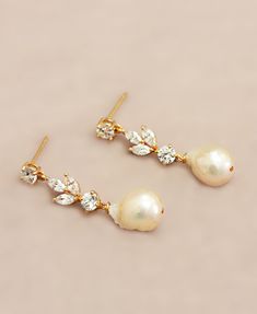 Gold Crystal and Baroque Pearl Post Wedding Earrings Baroque Pearl Drop Bridal Earrings, Baroque Pearl Charm Bridal Earrings For Wedding, Baroque Pearl Bridal Earrings With Pearl Charm, Pearl White Baroque Pearl Bridal Earrings, Wedding Bridal Earrings With Baroque Pearl Drop, Bridal Baroque Pearl Drop Earrings For Wedding, Dangle Baroque Pearl Bridal Earrings, Pearl White Baroque Pearl Earrings For Wedding, Baroque Pearl Wedding Earrings In Pearl White