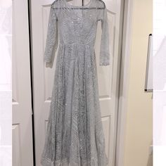 Long Sliver Dress, Elie Saab Style (But Not Elie Saab), Good Material, Never Worn Long Silver Dress, Hot Pink Prom Dress, Mac Duggal Dress, Cocktail Prom Dress, Two Piece Gown, Bodycon Cocktail Dress, Prom Dresses Gowns, Prom Dresses For Sale, Formal Cocktail Dress