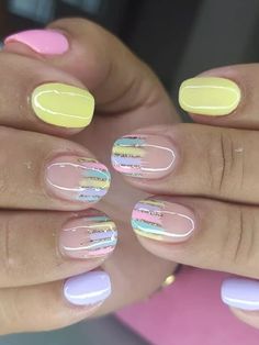 April Nails, Pastel Nails Designs, Easter Nail, Easter Nail Designs, Colorful Nails, Cute Gel Nails, Spring Nail Art, Short Acrylic Nails Designs