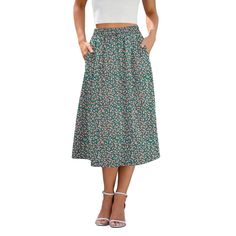 PRICES MAY VARY. 💕💕 [High Quality Fabric] --The pleated midi skirt is made of lightweight, super soft, comfortable, breathable and skin friendly fabric that is light but not flimsy. It is comfy to touch and wear, makes you feeling well. 🌸🌸 [Bohemian print] -- This beach skirt is designed in a Bohemian style, embracing your inner spirit of freedom. The smooth fabric, bright colors, and complex patterns create a carefree, bohemian style fashion atmosphere, making this mid length skirt the best Flowy Skirts, Midi Skirts Summer, Complex Patterns, Skirt Patterns, Mid Length Skirt, Skirts Summer, Feeling Well, High Rise Skirt, Patterns Sewing