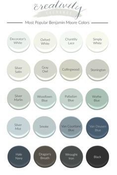 the most popular paint colors for walls and ceilings in every house, from white to blue