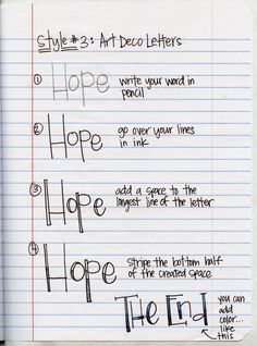 an open notebook with writing on it that says hope, hope, and the end