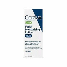 CeraVe Facial Moisturizing Lotion PM. The product is developed with dermatologists. CeraVe PM facial moisturizing lotion helps repair damaged skin and maintain the skin's natural protective function with ingredients not commonly found in other moisturizers. Cerave Facial Moisturizing Lotion, Lotion Brands, Moisturizer For Sensitive Skin, Facial Lotion, Asian Skincare, Moisturizing Lotion, Oil Free Moisturizers, Facial Moisturizers, Moisturizer With Spf