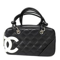 Chanel Cambon Line Mini Bowling Leather Handbag Black Leather Width: Approx. 21.5cm X Height: Approx. 12cm X Depth: Approx. 9.5cm Please Note That These Are Actual Measurements And There May Be Slight Differences In Size Mini Bowling, Chanel Cambon, Handbag Black, Black Leather Handbags, Chanel Bags, Leather Handbag, Bowling, Chanel Bag, Leather Handbags