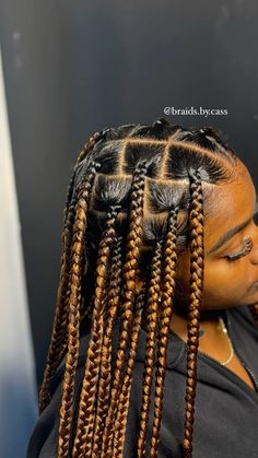 large knotless color 30 | braids.by.cass on ig | #new #largeboxbraids #knotlessboxbraids #brown #braids Large Knotless Box Braids Color 30, Coloured Knotless Braids For Black Women, Knotless Braids With Color Brown, Medium Brown Braids, Amber Knotless Braids, Large Copper Knotless Braids, 4 Braiding Hair Color, Large Knotless Braids Color, Ombre Large Knotless Box Braids