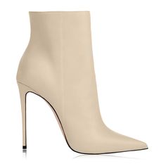 Identità Stivaletti SEKI PELLE CREMA Elegant Beige Boots With 4-inch Heel, Beige High Heel Evening Boots, Cream Pointed Toe Evening Boots, Beige High Heel Boots For Evening, Beige Pointed Toe Heeled Boots For Evening, Elegant Cream High Ankle Heeled Boots, Elegant High Ankle Cream Boots, Cream High Heel Boots For Formal Occasions, Elegant Cream High Heeled Boots