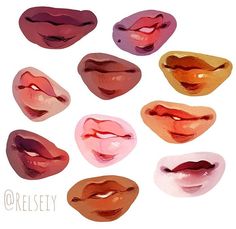 an image of lips with different colors on them