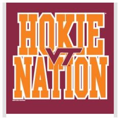 the hokie nation logo is shown in orange and purple