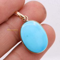 Blue Turquoise Pendant, 14k Yellow Gold Turquoise Pendant, Sleeping Beauty Turquoise Pendant,  Turquoise Gemstone Pendant, Gift GEMSTONE DETAILS  : ✦ Gemstone : Turquoise  ✦ Gemstone Shape : Oval  ✦ Gemstone Color : Blue ✦ Gemstone Cut : Plain  ✦ Gemstone Weight : 12.660 Carats  ✦ Number of Gemstones : 1 ✦ Gemstone Grade : Excellent  METAL DETAILS : ✦ Metal : 14k Yellow Gold  ✦ Metal Color : White/Yellow/Rose Plated ✦ Pendant Size : 30x15 mm ✦ Gross Weight : 3.470 Gram  ✦ Setting : Prong  ✦ Pend Turquoise Gemstones For Gift, Fine Jewelry Style, Turquoise Fine Jewelry Gemstones As A Gift, Blue Turquoise Gemstone Necklace Fine Jewelry, Oval Blue Turquoise Ring In 14k Gold, Elegant Blue Turquoise Necklace With Cabochon, Elegant Blue Cabochon Turquoise Necklace, Blue Cabochon Fine Jewelry, Elegant Blue Turquoise Cabochon Necklace, Fine Blue Cabochon Jewelry