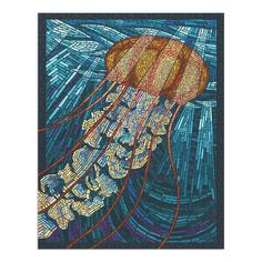 Jellyfish, Paper Mosaic, Lantern Press Artwork, Jigsaw Puzzle Puzzle Lantern Press Paper Mosaic, Retro Travel Poster, Stock Art, 1000 Piece Jigsaw Puzzles, Printing Press, Stock Paper, Stained Glass Art, Dremel, Hanging Art