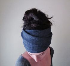 "This denim blue head scarf comes in a lightweight jersey blend that has a moderate amount of stretch. Incredibly easy to style, stays put all day long and adjusts to any head size. Sewn with a double layer and perfectly finished with a clean (and invisible) blind stitch. The Details: - Length - approximately 65\" - Width - approximately 6\" (12\" circumference) - Color - denim blue - Material - lightweight jersey - Hand wash cold, hang dry If you're new to EcoShag head scarves, be sure to check Blue Casual Headwrap One Size, Blue Casual One-size Headwrap, Casual Blue Turban, Casual Blue Turban, One Size Fits All, Casual Blue One-size Turban, Blue Head Scarf, Alopecia Headwear, Chemo Head Scarf, Boho Chic Hairstyles