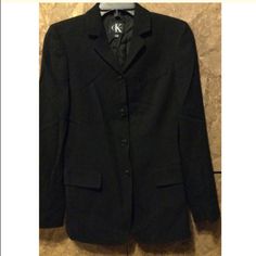 Calvin Klein Black Skirt Suit. 100% Wool Size 2/38 In Like New Condition. Four Button Fitted Blazer. Black Skirt Suit, Calvin Klein Women, Wool Skirt, Fitted Blazer, Wool Skirts, Calvin Klein Black, Skirt Suit, Black Skirt, Womens Calvin Klein