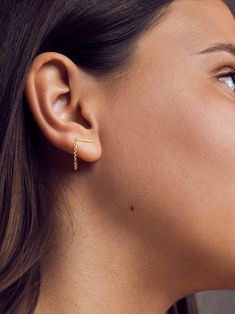 "Stud threader earrings  a minimalist earrings style for everyday use DETAILS * Approximate size : Bar measures 0,31\" (8mm) long x  0,04\" (1mm) thick, Chain length: 1,38\" (35mm), earring drop length: 0.94\"(24mm). * Earring backs are sterling silver scrolls. * Earring post length is 0,4\" (10mm). * Sold as a Pair. * This listing is for a pair of Bar Chain Stud earrings only. MATERIALS Please use the drop-down menu to select your preference: * 24k Yellow Gold Plated * 18k Rose Gold Plated * 92 Everyday Metal Threader Earrings, Minimalist Gold Plated Wrap Earrings, Minimalist Gold Plated Single Earring, Minimalist Gold Plated Drop Earrings, Gold Plated Minimalist Pierced Ear Climbers, Minimalist Gold Plated Pierced Ear Climbers, Minimalist Gold-plated Pierced Ear Climbers, Minimalist Gold Plated Ear Climbers, Everyday Gold Plated Linear Earrings