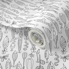 Shop Spoonflower and find your perfect custom designed wallpaper. Browse all the trending designs along with traditional holiday and seasonal options. Choose from four material types as well as five sizes. Fish Line Drawing, Fishing Wallpaper, Nautical Wallpaper, White Fish, Spoon Flower, All Wallpaper, Gone Fishing, Woven Texture, Renter Friendly