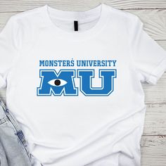 Monsters University Graphic Tee T-shirts are Unisex, Next Level  --- PRODUCTION AND SHIPPING --- 5 business days for us to hand print your tee and quality check for perfection. 2-3 business days for shipping. (Usually, USPS takes 2-3 days) --- CARE INSTRUCTIONS --- Cold cycle  Wash inside out with like colors. Tumble dry low or hang to dry. Color Disclaimer Actual colors may vary due to computer monitors displaying colors differently and everyone can see these colors differently.  Features 3.5 o College Crew Neck T-shirt With Branding, White Branded T-shirt For College, Cotton Fan Apparel T-shirt With Branding, Team Spirit Crew Neck T-shirt With Branding, Team Spirit Branded Crew Neck T-shirt, Team Spirit T-shirt With Branding, Crew Neck, Team Spirit Branded T-shirt With Crew Neck, College T-shirt With Branding And Crew Neck, Graphic Print Cotton Transfers For Fans