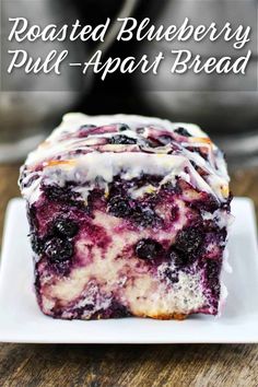 Blueberry Pull Apart Bread, Roasted Blueberries, Pull Apart Loaf, Homemade Dough, Blue Berry, Lemon Glaze, Blueberry Recipes, Kitchen Stories