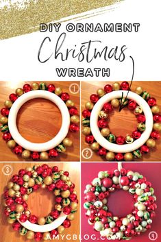 how to make an ornament wreath for christmas