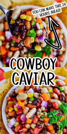 Cowboy caviar dip with chips. The Best Cowboy Caviar, Cowboy Caviar Recipe, Caviar Recipes, Cowboy Caviar, Lake Food Ideas, Homemade Dressing, Lake Food, Easy Family Meals, Fresh Ingredients