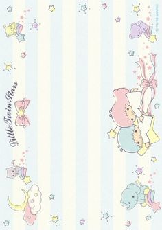 a blue and white striped wallpaper with teddy bears, stars and moon on it