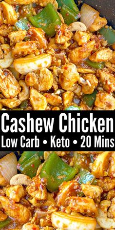 cashew chicken with low carb keto - 20 mins in a skillet