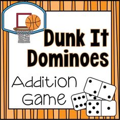 a sign that says dunk it dominoes with dices