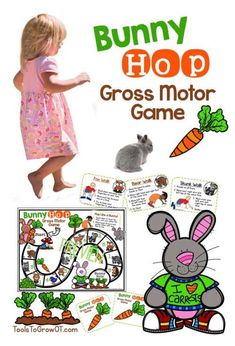 the bunny hop gross motor game is shown