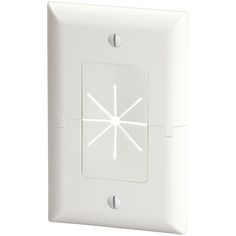 a white wall plate with a star design on the front and back cover for an appliance