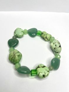 Made one of a kind just like you with semi precious glass beads Light Emerald Green, Amulet Bracelet, Sparkle Bracelet, Arm Band, Emerald Green, Semi Precious, Like You, Gifts For Mom, Glass Beads