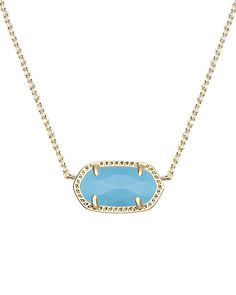 Elisa Gold Pendant Necklace in Turquoise - Kendra Scott Jewelry Dainty Blue Turquoise Necklace With Adjustable Chain, Turquoise Adjustable Chain Necklace, Adjustable Turquoise Chain Necklace, Dainty Turquoise Necklace With Adjustable Chain, Preppy Celebrities, Elisa Pendant Necklace, Southern Shirt, Everyday Wear Jewelry, Rose Gold Pendant Necklace