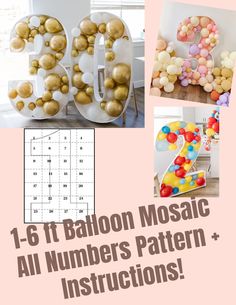 balloons are arranged in the shape of letters and numbers for birthdays or any special occasion