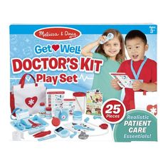 the doctor's kit playset includes medical supplies and accessories for children to play with