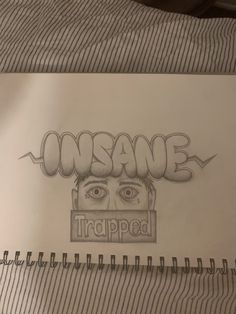 a drawing of someone's face on top of a piece of paper with the words wayne trapped in it