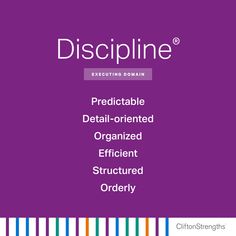 a purple background with the words disclipine written in white and rainbow stripes on it