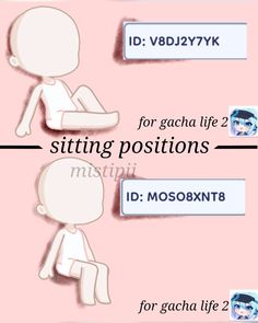 two stickers with the words sitting positions and an image of a man's head