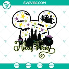 mickey mouse ears with stars and castle in the background, svg file for cricut