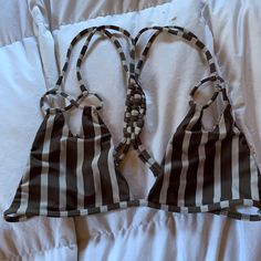 Supper Cute In Great Condition. Never Worn. Just Looking To Sell This Piece. Brown Tie-side Bottom Swimwear For Summer, Striped Tie-side Bottom Summer Swimwear, Acacia Swimwear Bikinis, Striped Tie-side Swimwear Bottom, Beachwear Striped Swimwear, Bra Friendly, Acacia Swimwear, Upper East Side, Womens Swim, Swimming