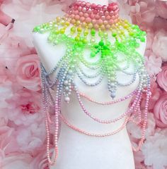 gift box and standard shipping included. Funky Multicolor Festival Necklaces, Beaded Weaving, Colorful Festival, Rainbow Accessories, Imvu Outfits Ideas Cute, Body Necklace, Celebrate Diversity, Jewelry Colorful, Beauty Of Life