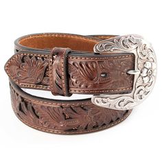 Nocona Women's Floral Tooled Belt - Teskeys Country Belts, Nocona Belt, Tooled Belt, Brown Floral, Cute Fits, Chocolate Brown, Leather Belt, Leather Bracelet, Copper