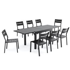 an outdoor table and chairs set up on a white background