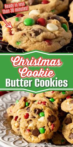 Christmas Cookie butter cookies on plate and on rack Cookie Butter Cookies, Banana Bread Cookies, Bread Cookies, Sugar Cookie Bars, Frozen Cookies, Cookie Butter, Butter Cookies Recipe, Butter Spread, Christmas Food Desserts