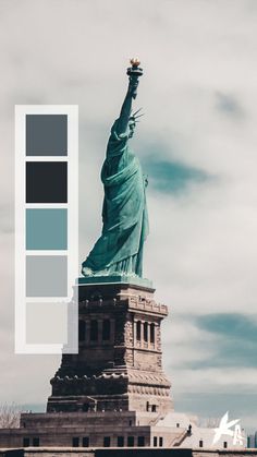 the statue of liberty is shown in color swatches