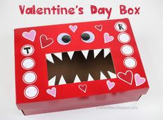 a valentine's day box with the mouth open