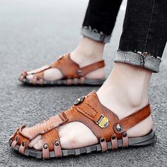 Color: Black,Brown,Khaki Closure Type: Slip-On Feature: Soft,Slip Resistant Size: US 10.5,US 8,US 9,US 10,US 11,US 11.5,US 7.5,US 8.5,US 6.5 Shoes Type: Outdoor Sandals Toe Type: Closed Toe Upper Material: PU Outsole Material: Rubber Brown Leather Non-slip Sandals, Brown Non-slip Leather Sandals, Brown Non-slip Sandals For Vacation, Brown Non-slip Slip-on Sandals, Brown Non-slip Open Toe Sandals, Brown Closed Toe Non-slip Sandals, Brown Non-slip Round Toe Sandals, Popular Blogs, Hot Swimwear