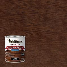 Dark Walnut, Varathane Stain + Polyurethane, Semi-Gloss -337037, Quart, 2 Pack: Is designed to add rich color and protect wood surfaces in one easy application. The water-based formula is low-odor, fast dry and offers easy soap and water clean-up. The combined stain and polyurethane eliminates the need for multiple product applications allowing for faster project completion. Suitable for interior use only. Color: Brown. Cherry Wood Stain, Golden Oak Wood, Varathane Stain, Doors And Trim, Interior Wood Stain, Semi Transparent Stain, Black Cherry Wood, Cherry Furniture, Refinishing Furniture Diy