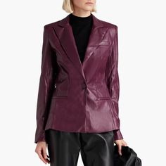 Purple Leather, Pink Outfits, Women Leather, Leather Blazer, Leather Jackets Women, High Quality Leather, Leather Women, Leather Jacket, Blazer